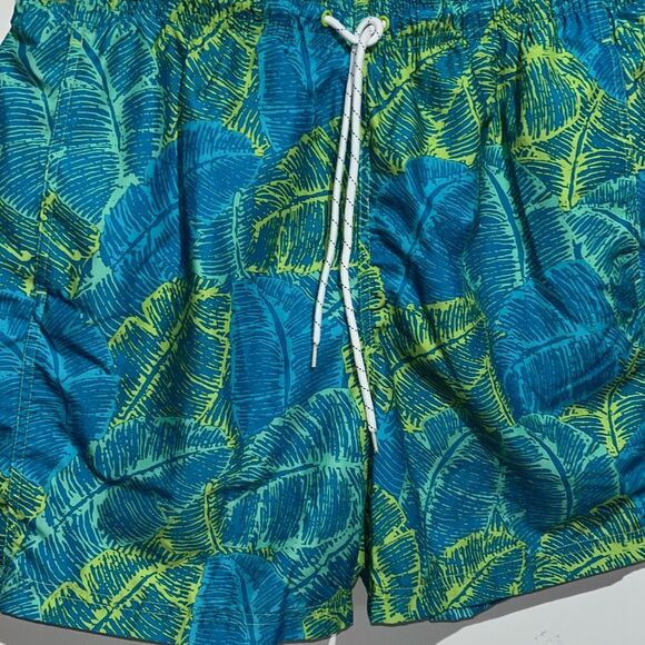 BOCA Classics Men's Blue Green Tropical Drawstring Mesh Lined Swim Trunks Medium - Picture 3 of 10